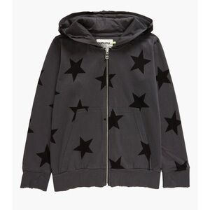 nununu Charcoal Gray Star Zip Hoodie 3/4